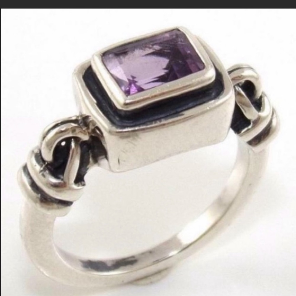 Silpada Amethyst Ring Features Rectangular Facete… - image 3